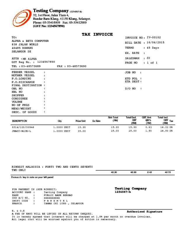 12 Tax Invoice - Forwarding